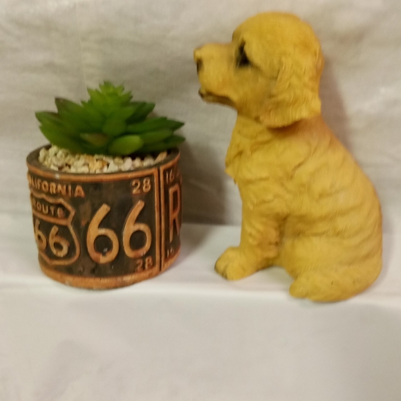 💕2 Old East Main Puppy Dog Figurine &  Planter ,Porcelain Ceramic Window Shelf - Picture 2 of 5